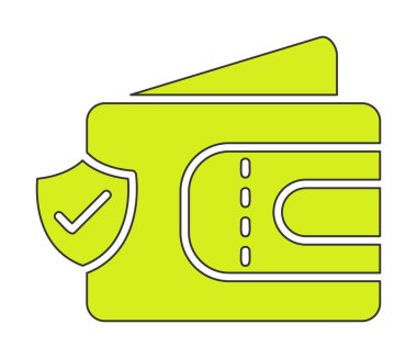 Basit Cüzdan Güvenliği simgesi, vektör illüstrasyonu