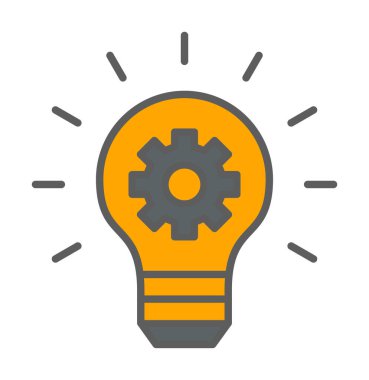 Fikir ampul ikonu vektör illüstrasyonu             