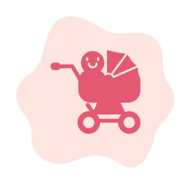 Bebek arabası ikonu. Web tasarımı için bebek taşıma ikonu taslağı