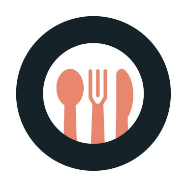 Modern çatal bıçak simgelerinin vektör çizimi                