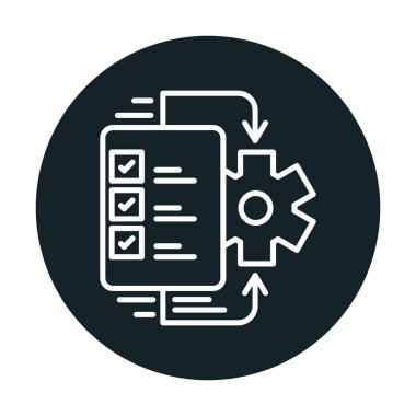 Çalışma akışı simgesi tasarımı, vektör illüstrasyonu                            