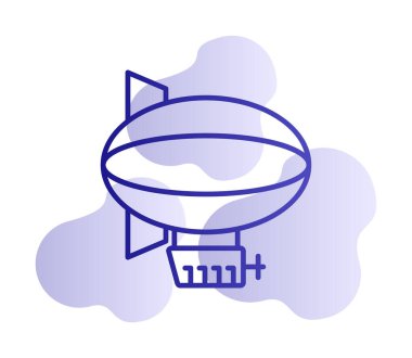 zeplin simgesi, beyaz arkaplanda izole edilmiş düz stil zeplin