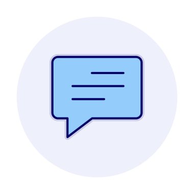 Basit sohbet simgesi, konuşma balonu, vektör illüstrasyonu