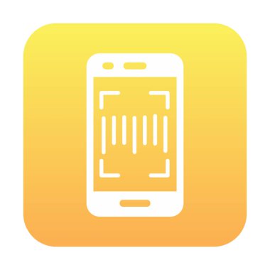 Cep telefonu tarayıcı web simgesi, vektör illüstrasyonu