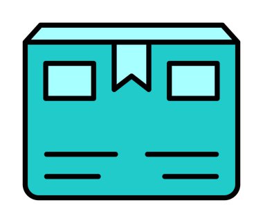 Teslimat kutusu simgesi, vektör illüstrasyonu basit tasarım