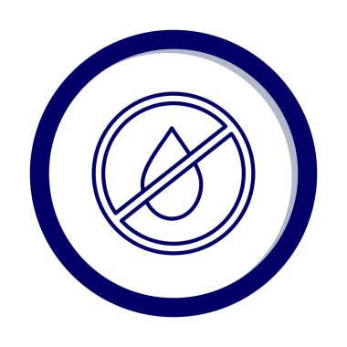 Basit Su Yok veya Sıvı Simge Yok, vektör illüstrasyonu