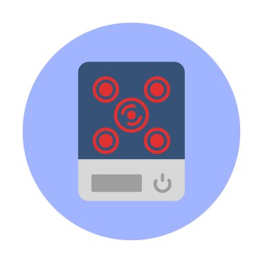 İndüksiyon Soba simgesi vektör illüstrasyonu