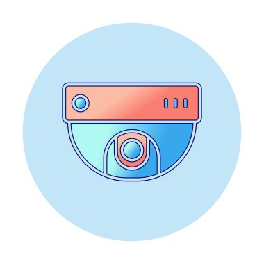 CCTV kamerası. Web simgesi basit illüstrasyon