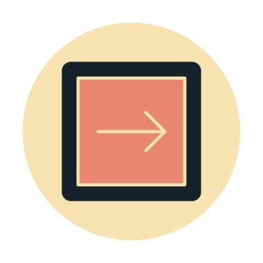 Sağ Ok simgesi, vektör illüstrasyonu basit tasarım