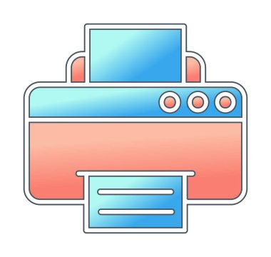 yazıcı simgesi web basit illüstrasyon