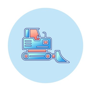 Buldozer simgesi vektör logosu illüstrasyonu