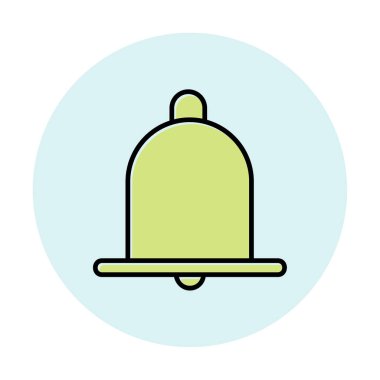 Basit Bildirim Zili simgesi, vektör illüstrasyonu