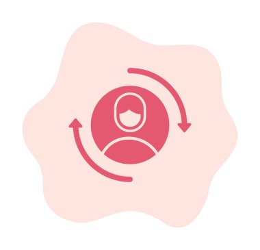 Ziyaretçi web simgesi, vektör illüstrasyonu geri getiriliyor