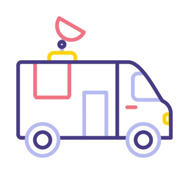 News Van düz vektör simgesi