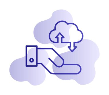 Bulut Veri Aktarımı renk çizgisi simgesi