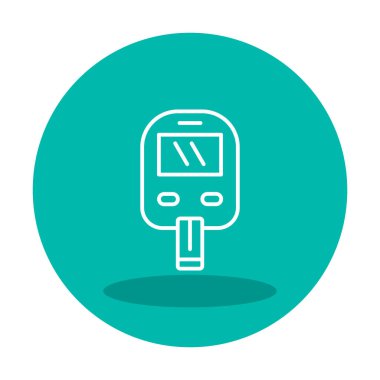 Glucometer simgesi, vektör illüstrasyonu basit tasarım