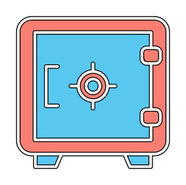 Güvenli simge, loker işareti, vektör illüstrasyonu