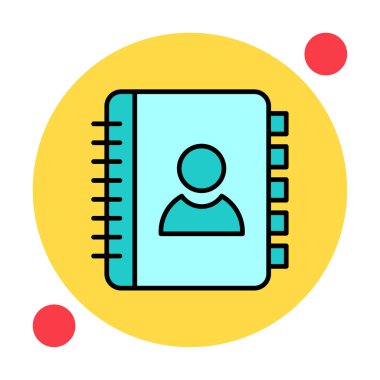 Kişi Kitabı simgesi, vektör illüstrasyonu