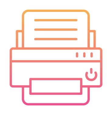 yazıcı simgesi web basit illüstrasyon