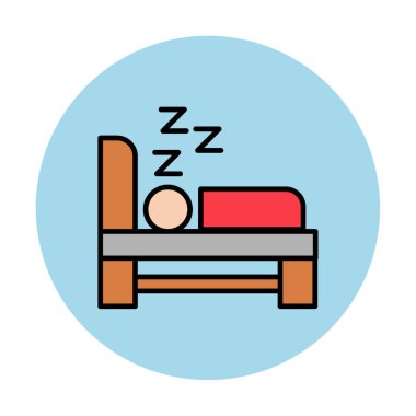 uyku yatağı ikonu vektör illüstrasyonu