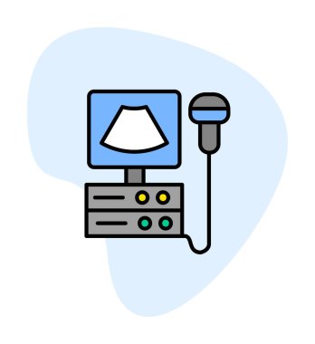 Ultrason Makinesi Web simgesi basit illüstrasyon