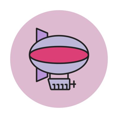 zeplin simgesi, beyaz arkaplanda izole edilmiş düz stil zeplin