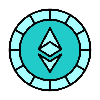 Ethereum Sikke ikonu vektör illüstrasyonu