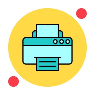 yazıcı simgesi web basit illüstrasyon