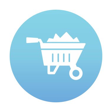 El arabası düz simgesi, tasarım için vektör illüstrasyonu 