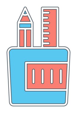 Kırtasiye web simgesi beyaz arkaplanda izole edildi