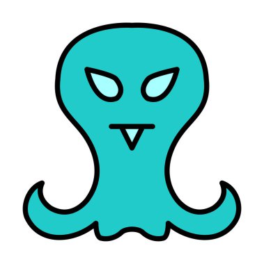 Sevimli uzaylı karakter Vektör illüstrasyonu