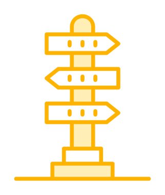 Beyaz arkaplanda yön vektörü illüstrasyonu