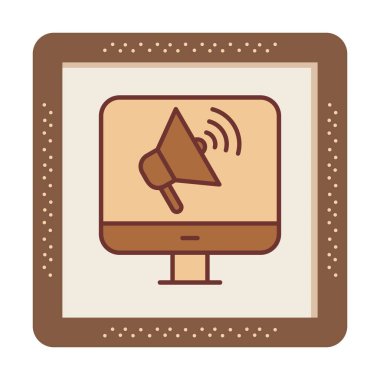 çevrimiçi pazarlama simgesi vektör illüstrasyonu 