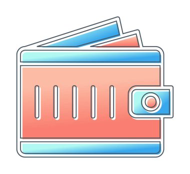 cüzdan vektör simgesi basit illüstrasyon