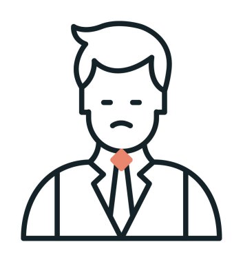 Basit Restoran Yöneticisi simgesi, vektör illüstrasyonu