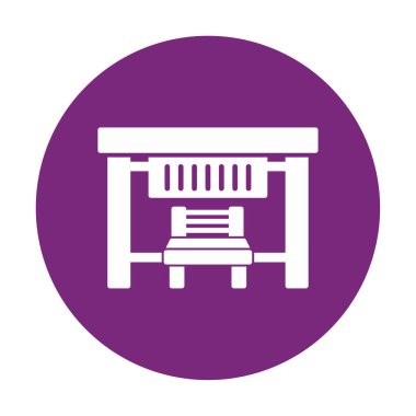 Otobüs Durağı Web simgesi vektör illüstrasyonu