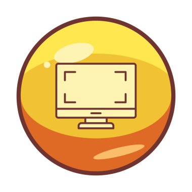 bilgisayar izleme simgesi, vektör illüstrasyonu basit tasarım