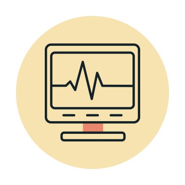 Ecg Okuma simgesi, vektör illüstrasyonu  