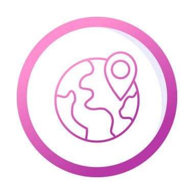 Basit Globe Konum simgesi, vektör illüstrasyonu