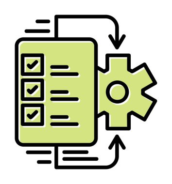 Çalışma akışı simgesi tasarımı, vektör illüstrasyonu                            