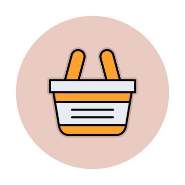 Alışveriş sepeti ikonu vektör illüstrasyonu          