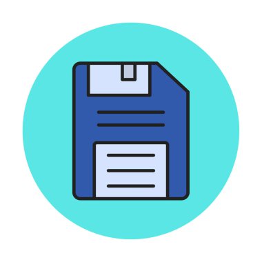 Basit Disket simgesi, vektör illüstrasyonu