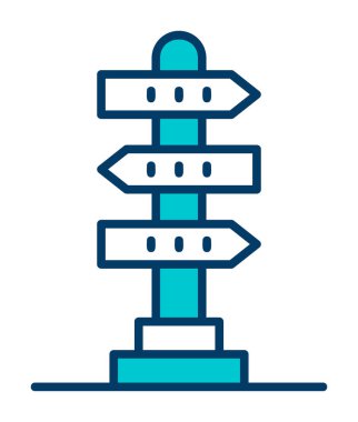 Beyaz arkaplanda yön vektörü illüstrasyonu