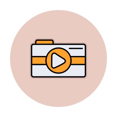 Video kamera. Web simgesi basit illüstrasyon 