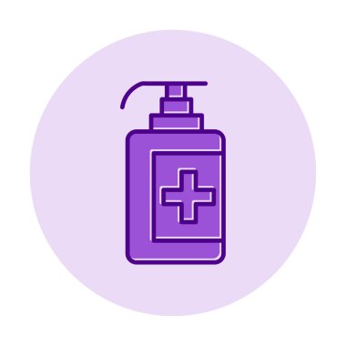 Bir dezenfektan şişesinin basit bir çizimi