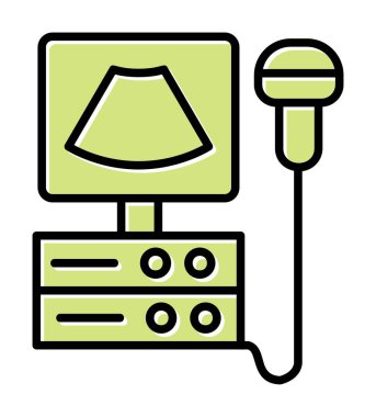 Ultrason Makinesi Web simgesi basit illüstrasyon