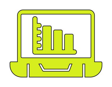 Çevrimiçi Bar Grafik simgesi vektör illüstrasyonu