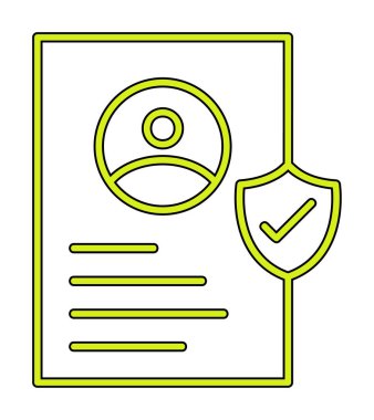 İşaretli işaret simgesi, vektör illüstrasyonlu profil belgesi