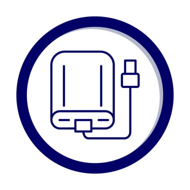 harici sabit disk simgesi, vektör illüstrasyonu basit tasarım