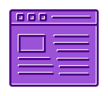 Web sayfası simgesi, vektör illüstrasyonu basit tasarım